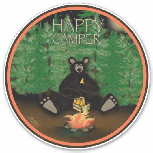 Happy Camper Beer Leuke Leuke Leuke Inspirivity St Sticker (Voorkant)