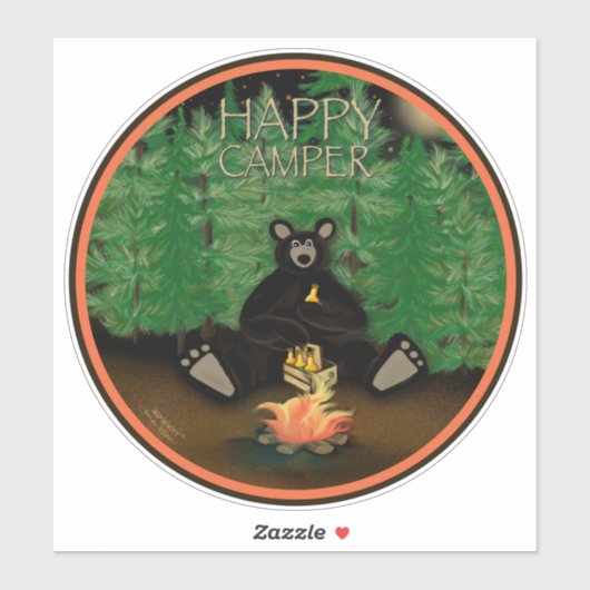 Happy Camper Beer Leuke Leuke Leuke Inspirivity St Sticker (Vel)