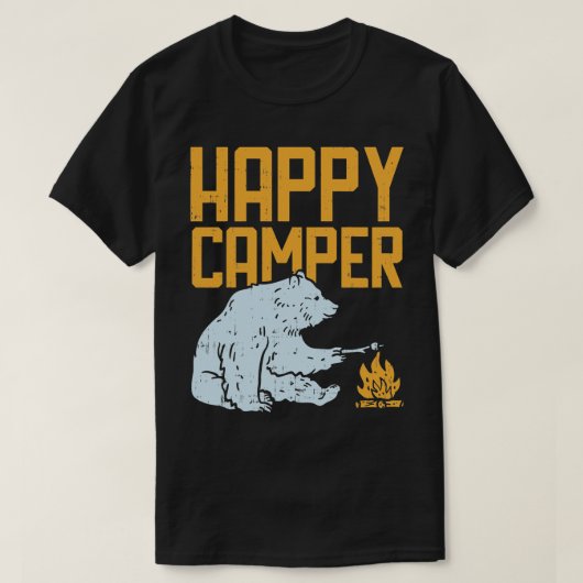 Happy Camper Beer Vacation Hiking Camp Campfire Ca T-shirt (Design voorkant)