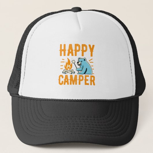 Happy Camper Beer - Vakantie wandelen Campfire Cam Trucker Pet (Voorkant)