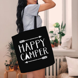 Happy Camper bewerkbare kleur Tote Bag