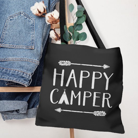 Happy Camper | bewerkbare kleur Tote Bag