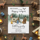 Happy Camper Birthday Forest Beer Invitation