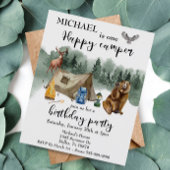 Happy Camper Birthday Forest Beer Invitation