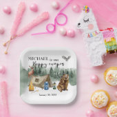 Happy Camper Birthday Forest Beer Papieren Bordje (Feest)