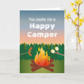 Happy Camper Birthday Kaart (Gele Bloem)