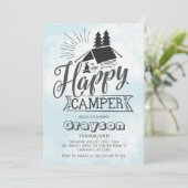 Happy Camper Birthday Uitnodiging (Staand voorkant)