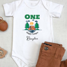 Happy Camper Bodysuit Kinderen 1e Verjaardagsfeest