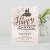 Happy Camper Boho Birthday Uitnodiging (Staand voorkant)