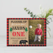 Happy Camper Boy Foto van Birthday Party Invitatio Kaart (Staand voorkant)