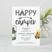 Happy Camper Boy's Birthday Party Kaart (Staand voorkant)