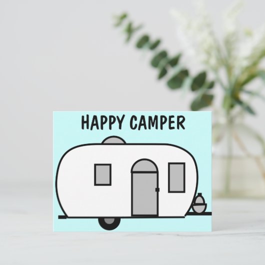Happy Camper Briefkaart (Staand voorkant)