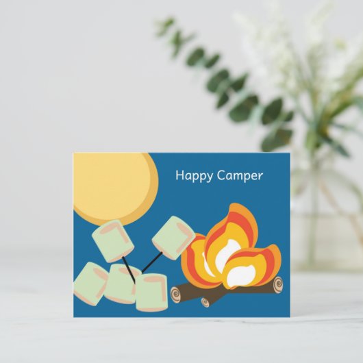 Happy Camper Briefkaart (Staand voorkant)
