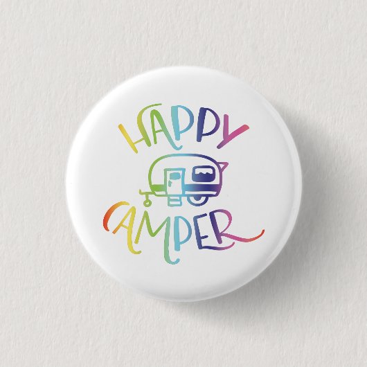 Happy Camper Bright Badge Ronde Button 3,2 Cm (Voorkant)