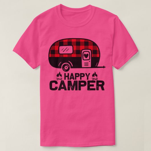 Happy Camper Buffalo Funny Matching Campin T-shirt (Design voorkant)