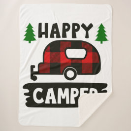 Happy Camper Buffalo Pset Sherpa Blanket Deken