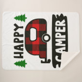 Happy Camper Buffalo Pset Sherpa Blanket Deken (Voorkant (horizontaal))