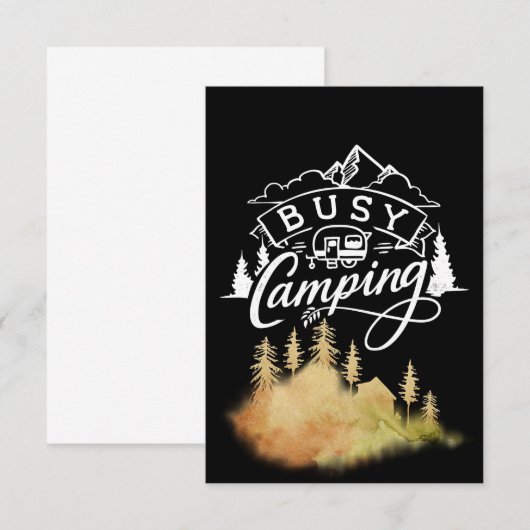 Happy Camper Busy Camping Bedankkaart (Voorkant / Achterkant)