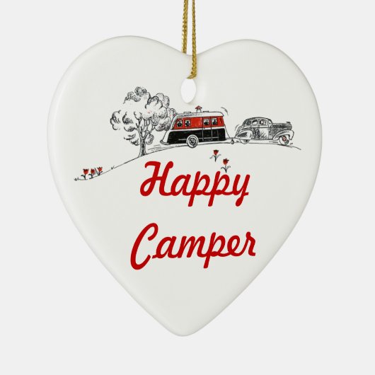 Happy Camper | Campagne RV in ruste Keramisch Ornament (Rechts)