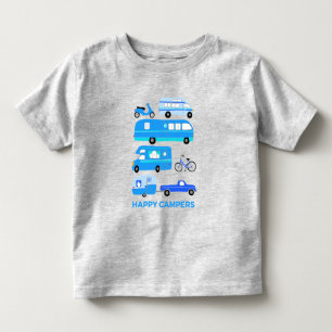 HAPPY CAMPER Campervan Vanlife RV Trailer Blue Kinder Shirts