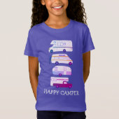HAPPY CAMPER Campervan vanlife RV Trailer CUSTOM T-shirt (Voorkant)