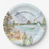Happy Camper | Camping Birthday Party Papieren Bordje (Voorkant)