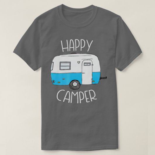Happy Camper Camping Blue Boler railleerkamp T-shirt (Design voorkant)