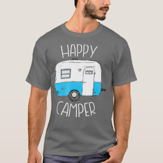 Happy Camper Camping Blue Boler railleerkamp T-shirt