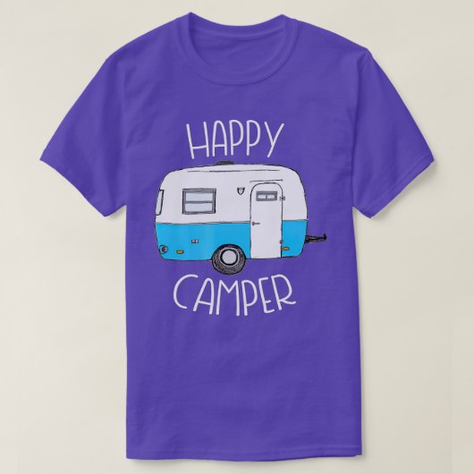 Happy Camper Camping Blue Boler railleerkamp T-shirt (Design voorkant)