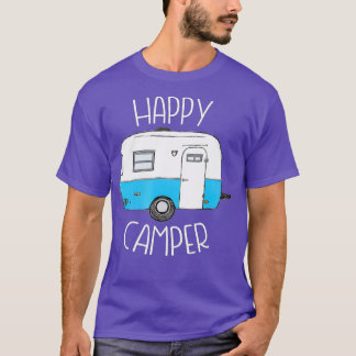 Happy Camper Camping Blue Boler railleerkamp T-shirt
