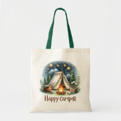 "Happy Camper" Camping Canvas tas (Voorkant)