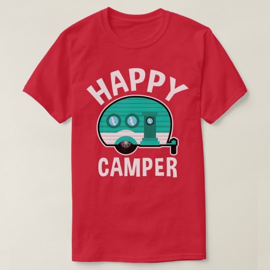 Happy Camper Camping Car Caravan Funny Vacation Gi T-shirt (Design voorkant)
