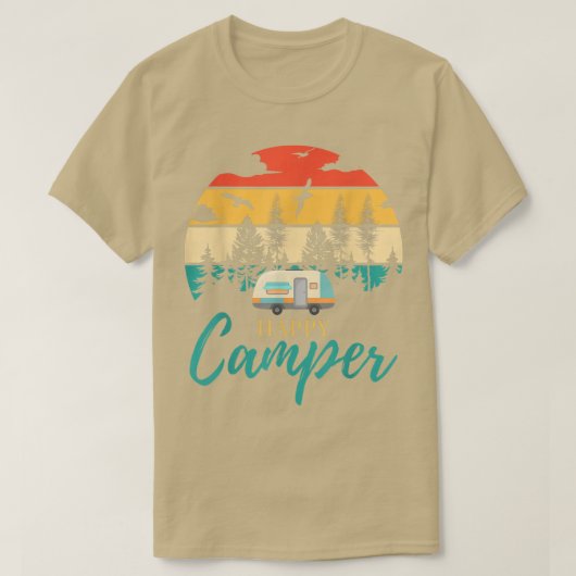 Happy Camper Camping Funny Camping Lovers Mannen W T-shirt (Design voorkant)
