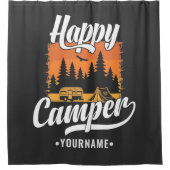 Happy Camper Camping Hiking Travel Caravan Life Douchegordijn (Voorkant)