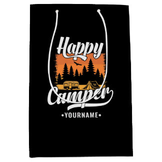 Happy Camper Camping Hiking Travel Caravan Life Medium Cadeauzakje