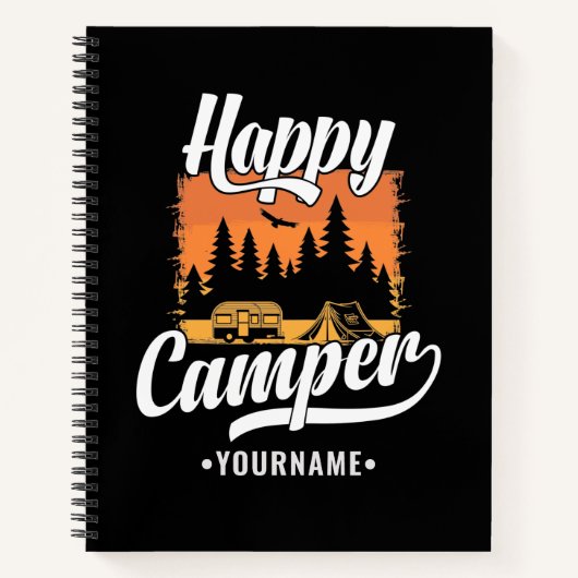 Happy Camper Camping Hiking Travel Caravan Life Notitieboek (Voorkant)