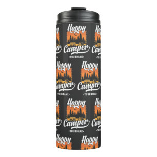 Happy Camper Camping Hiking Travel Caravan Life Thermosbeker