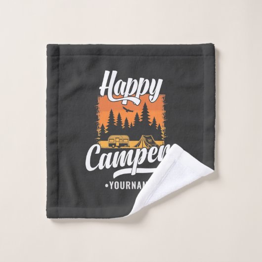Happy Camper Camping Hiking Travel Caravan Life Washandje (Wasdoekje)