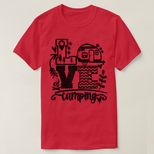 Happy Camper Camping Love Camping Life Funny Manne T-shirt (Design voorkant)
