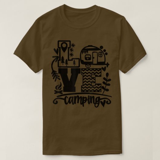 Happy Camper Camping Love Camping Life Funny Manne T-shirt (Design voorkant)