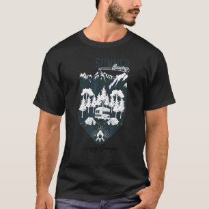 Happy Camper Camping Mannen Vrouwen Retro 70s 80s T-shirt