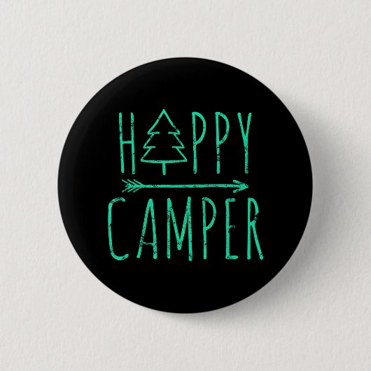 Happy Camper Camping Ronde Button 5,7 Cm (Voorkant)