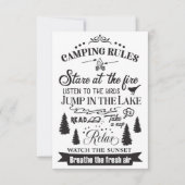 Happy Camper Camping Rules Bedankkaart (Voorkant)