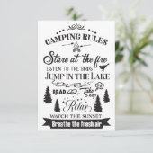 Happy Camper Camping Rules Bedankkaart (Staand voorkant)