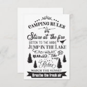 Happy Camper Camping Rules Bedankkaart (Voorkant / Achterkant)