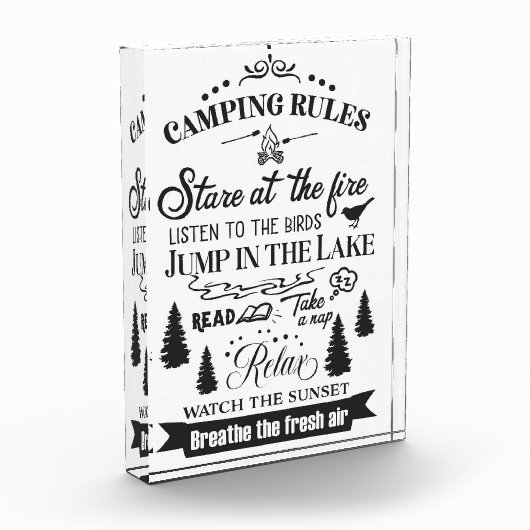 Happy Camper Camping Rules Fotoblokken (Links)