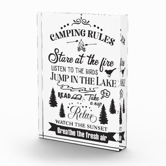 Happy Camper Camping Rules Fotoblokken (Rechts)