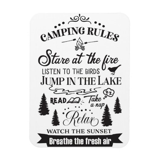 Happy Camper Camping Rules Magneet (Verticaal)