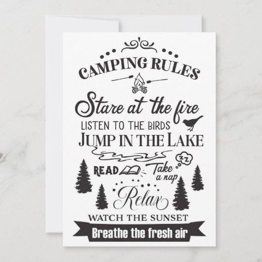 Happy Camper Camping Rules Save The Date (Voorkant)