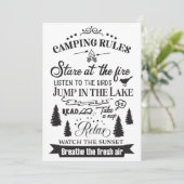 Happy Camper Camping Rules Save The Date (Staand voorkant)